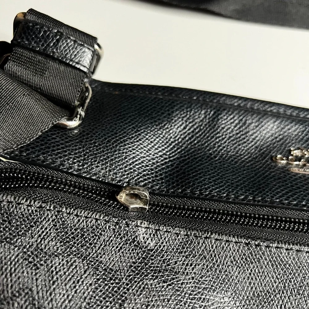 Coach Signature Canvas Crossbody Bag Charcoal Black F28456 Mens Messenger